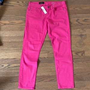 NWT J. Crew Toothpick Jeans Hot Pink Size 29